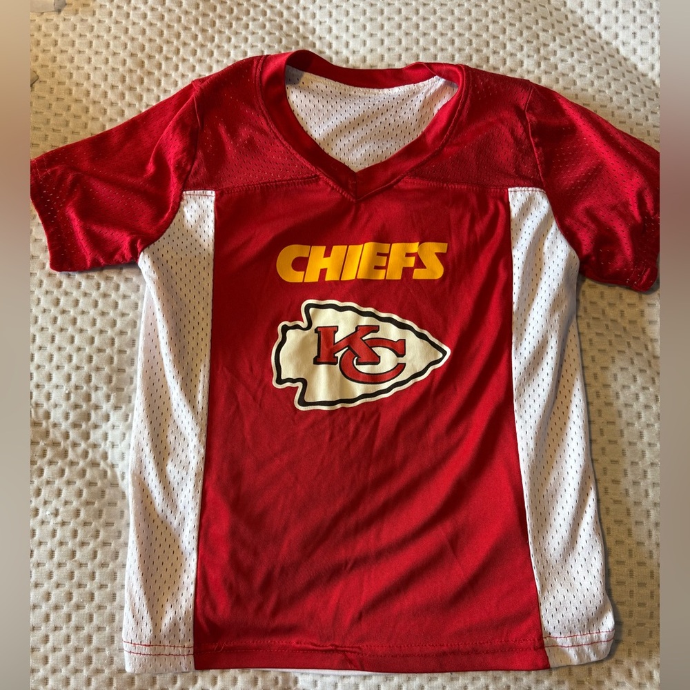 Kids Kansas City Chiefs Football Jersey Reversible Small Red White